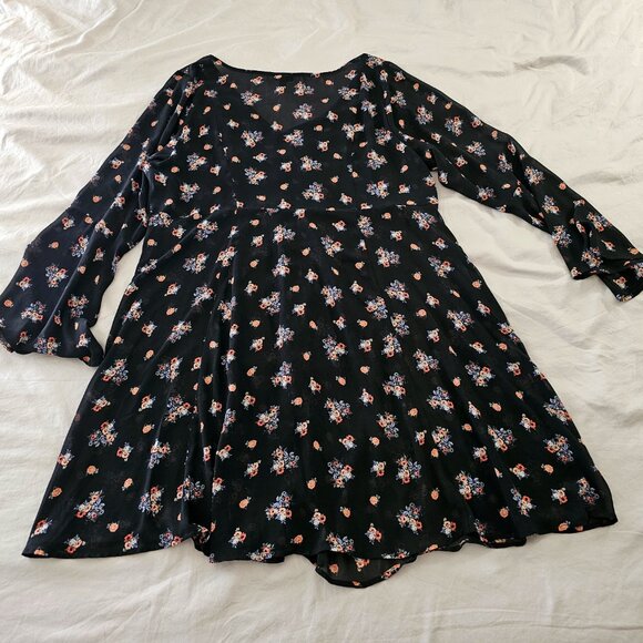 Torrid Plus Size Black Sheer Dress With Bell Sleeves - Picture 8 of 13